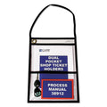 Stitched Shop Ticket Holders With 150 Strap, Clear/Black, 9 X 12, 15/Bx'