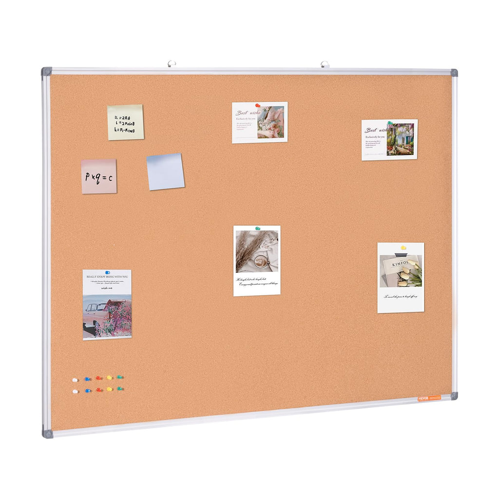 Vevor 48'X36' Large Cork Board ?Wall-Mounted Bulletin Board With Pin Board