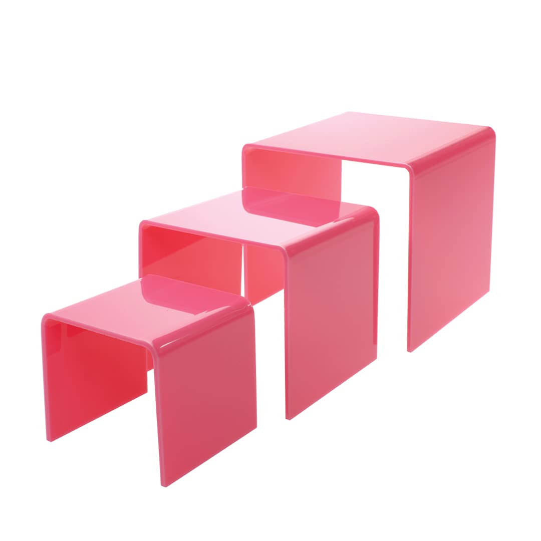 SOURCEONE.ORG 3,4,5 Inch Square Acrylic Riser Set