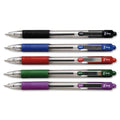 Zebra Pen Z-Grip Retractable Ballpoint Pen - Medium Pen Point Type - 1 Mm Pen Point Size - Black, Green, Red, Purple, Cyan Ink -