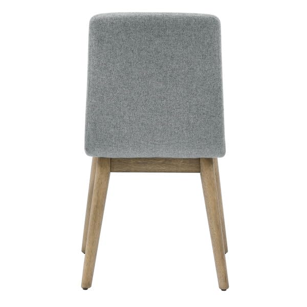Steve Silver Furniture Vida Side Chair, Burnished Blonde, Mid-Century Modern, Sturdy Asian Hardwood, Ergonomic Design, Gray Fabric, Dining Room, Kitchen, 18.25" D x 23" W x 34.25" H, Grey