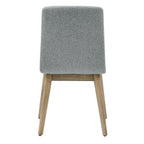 Steve Silver Furniture Vida Side Chair, Burnished Blonde, Mid-Century Modern, Sturdy Asian Hardwood, Ergonomic Design, Gray Fabric, Dining Room, Kitchen, 18.25" D x 23" W x 34.25" H, Grey
