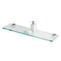 Fab Glass and Mirror 10 X 48 Rectangle Floating Shelf with Chrome Brackets Glass Shelves, Clear