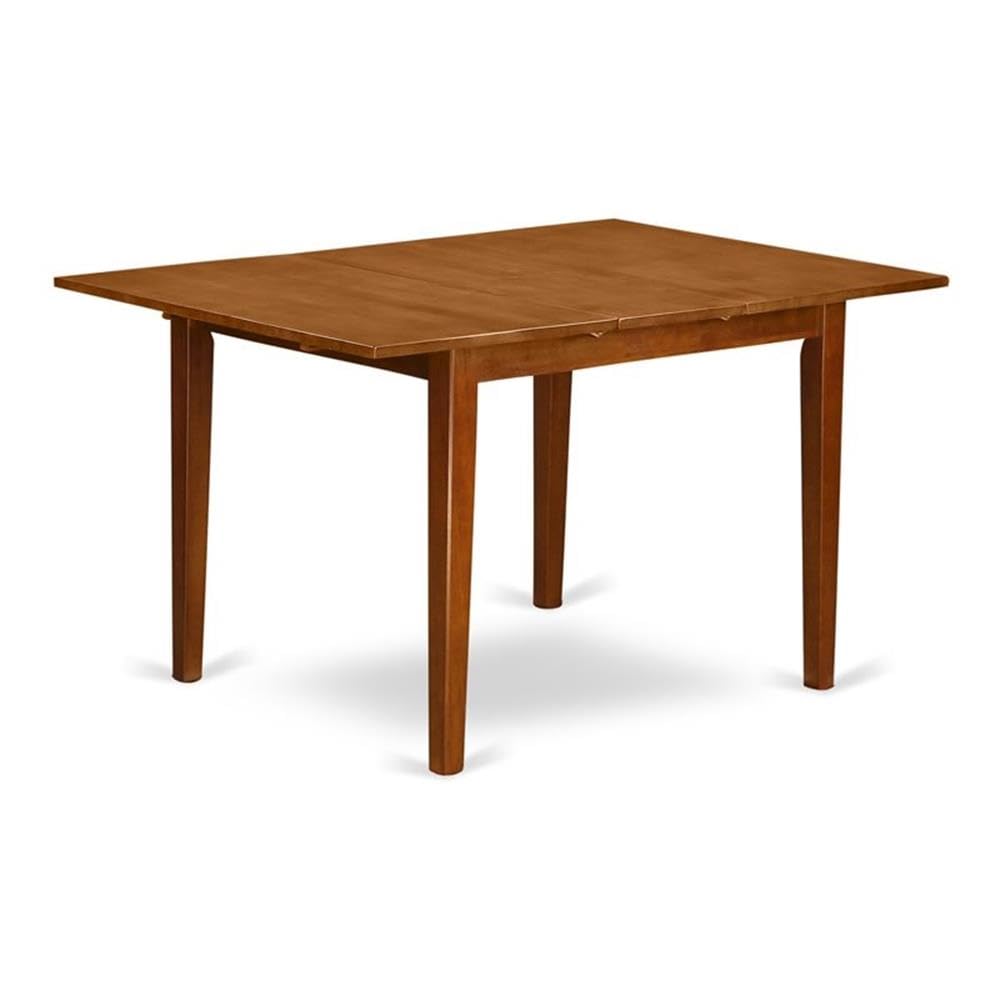 East West Furniture Milan Kitchen Dining Rectangle Wooden Table Top with Butterfly Leaf, 36x54 Inch, Saddle Brown