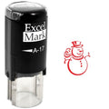 Self-Inking Christmas Rubber Stamp - Snowman - Red Ink