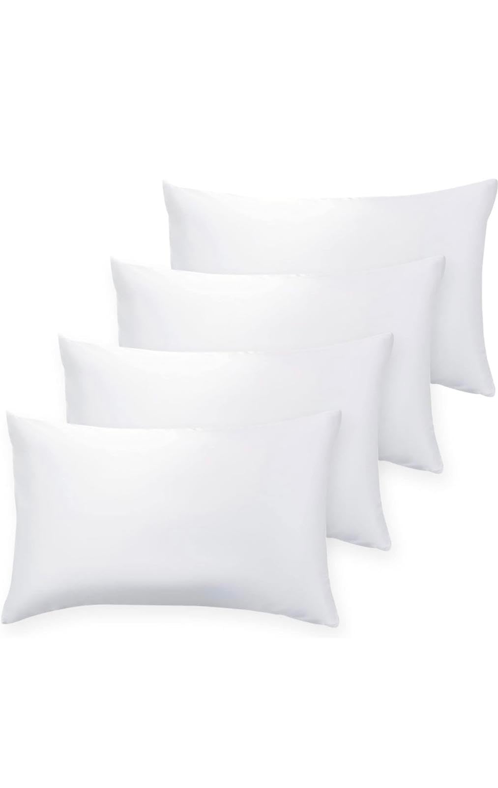 Quba Linen 12 X 20 Throw Pillow Insert - Pack Of 4 White, Down Alternative Pillow Inserts For Decorative Pillow Covers, Throw Pi