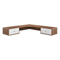 Modway Transmit 55&Quot; Wall Mount Corner Wood Office Desk In Walnut/White