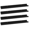vidaXL 4-Piece Wall Shelves, Black-23.6x3.5x1.2-Space Optimising, Wall-Mounted MDF Shelves, Easy to Clean, Ideal for Displaying 