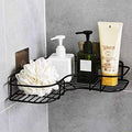 Alboss Stainless Steel SelfAdhesive Metal Storage Organizer Bathroom Corner Rack Shelves (Black)