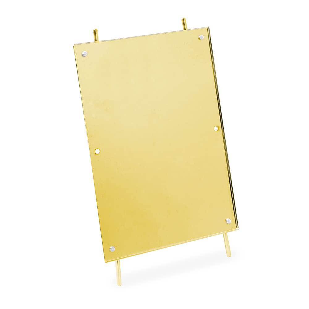 Isaac Jacobs 5x7 Gold Magnetic Acrylic Metal Easel Frame (5x7 Vertical) (Gold)