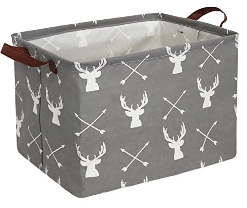 HIYAGON Baby Basket Cute Toy Basket for Boys and Girls Kids Storage Bin Organizer Box Gift Basket Empty Rectangular Deer Room De