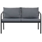 vidaXL 2-Seater Patio Sofa in Dark Gray Aluminum with Light Gray Polyester Cushions - Lightweight, Weather Resistant and Comfortable for Gardens, Patios or Balconies