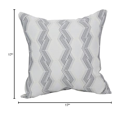 Blazing Needles Square Polyester Jacquard Throw Pillow, 17", Zae Granit