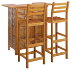 Vidaxl 3 Piece Patio Bar Set Solid Wood Acacia