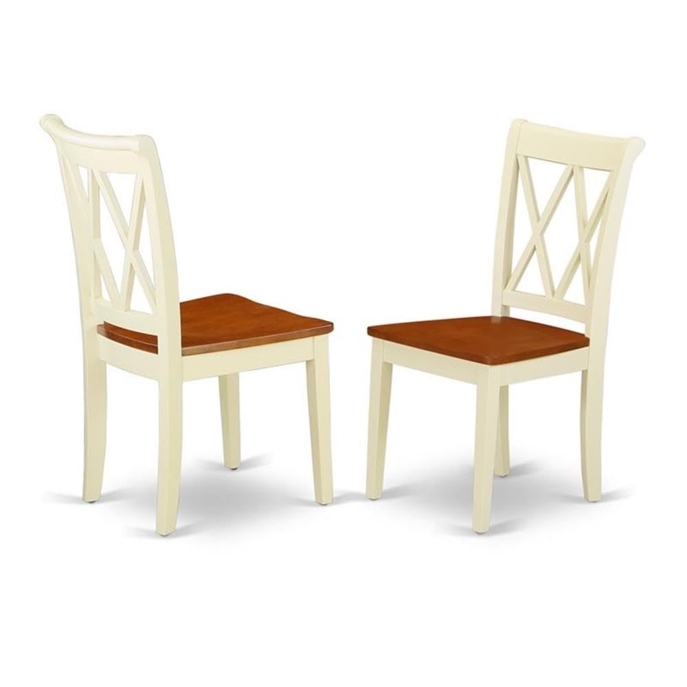 East West Furniture Oval Dining Table Set With 18 Leaf And Double X Back Chairs 9Pc Asian Hardwood/Buttermilk And Cherry