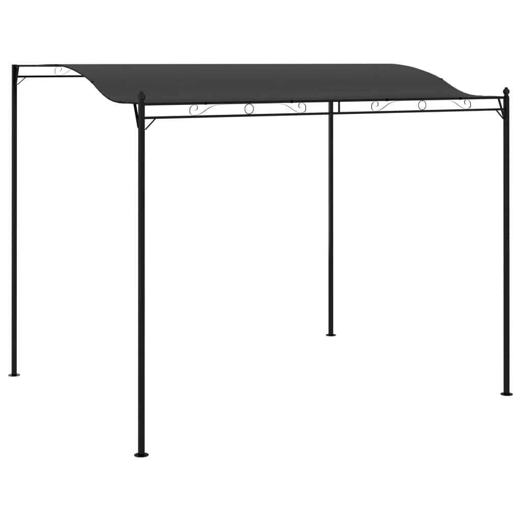 vidaXL Outdoor Sunshade Awning 9.8x7.9  Anthracite Black  100% Polyester Canopy  Steel Construction  Ideal for Family Gath