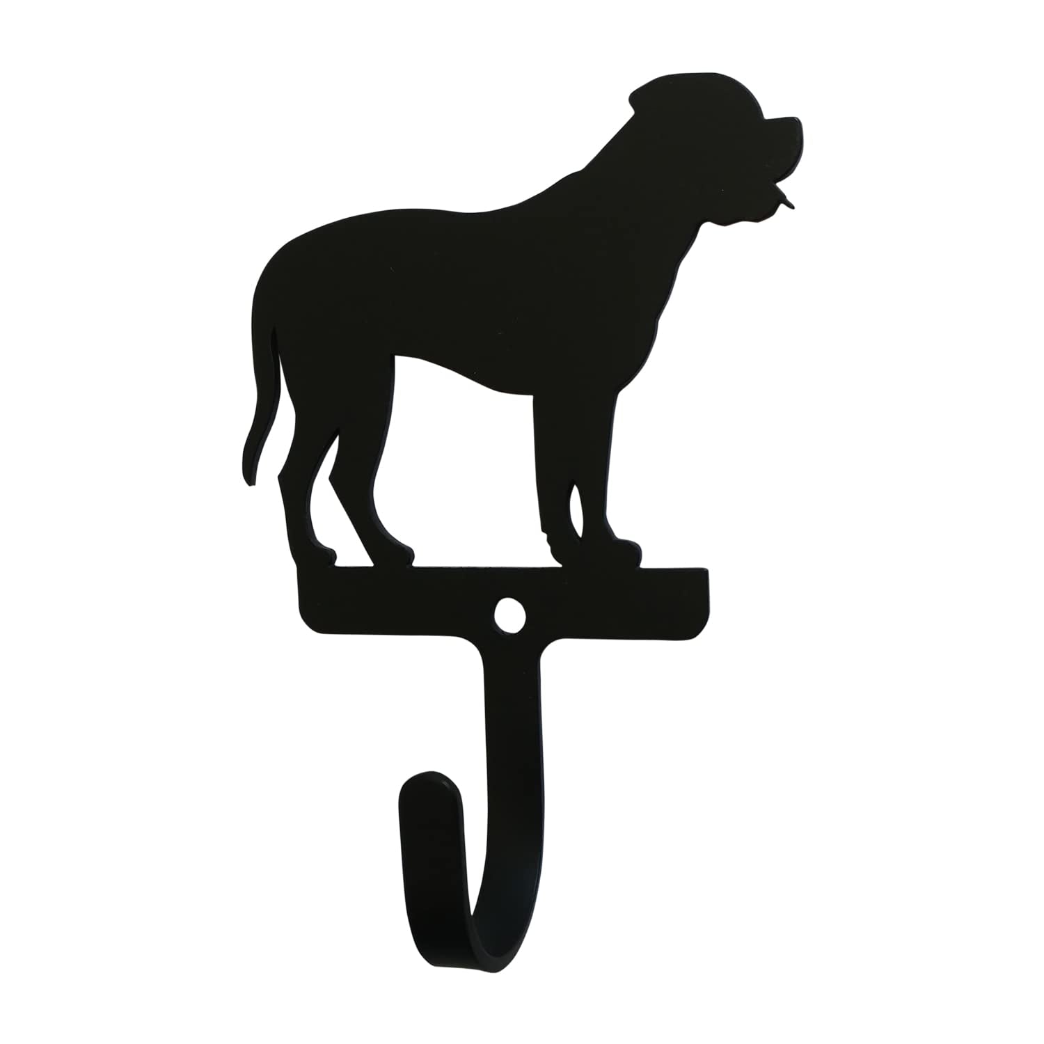 Village Wrought Iron Mastiff Dog Wall Hook Decorative Small