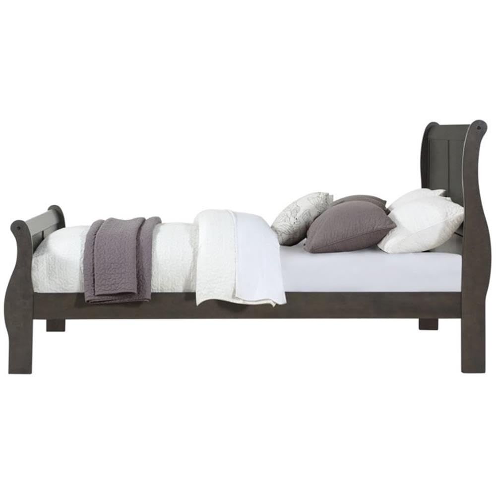 Acme Louis Philippe Eastern King Bed in Dark Gray