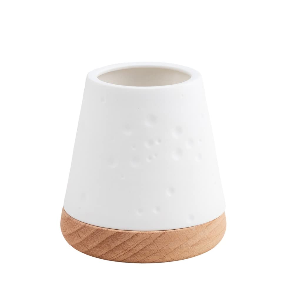 Rder Poetry Lantern with Oak Base - Dots Embossed Design