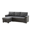 Lilola Home Destiny Dark Gray Fabric Reversible Sleeper Sectional Sofa with Storage Chaise
