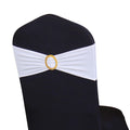 Wensinl Pack Of 50 Spandex White Chair Sashes With Gold Buckles, Stretch Chair Sashes For Wedding Party Baby Shower Ceremony Eve