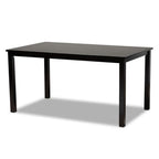 Baxton Studio Caron Modern and Contemporary Grey Fabric Upholstered Espresso Brown Finished Wood 7-Piece Dining Set