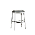 DTY Indoor Living Durango 30 Bar Height Saddle Stool, White, Gray Leather