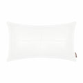 Brawarm White Leather Throw Pillow 12 X 20 Inches, Faux Leather Pillow Cover With Piping, Hand Stitched Leather Decorative Lumba