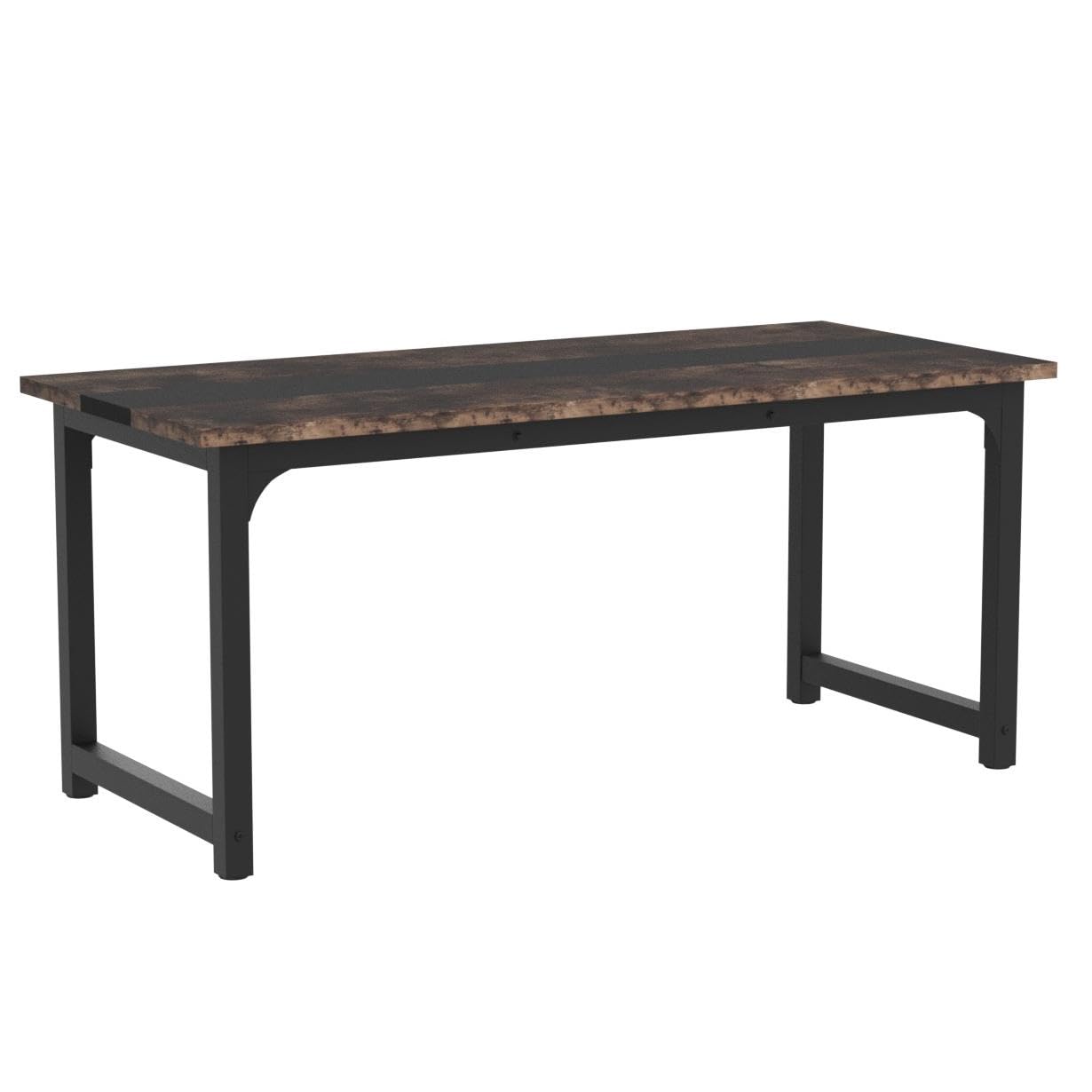 Tribesigns 70.8”Executive Desk, Large Office Computer Desk With Thicken Frame, Modern Simple Workstation Business Furniture For Home Office, Vintage Brown/Black