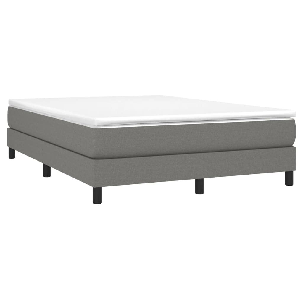 vidaXL Modern Queen Fabric Box Spring Bed Frame, Designed to Hold 59.8"x79.9" Mattress, Made of Plywood, Engineered Wood and 100% Polyester – Dark Gray