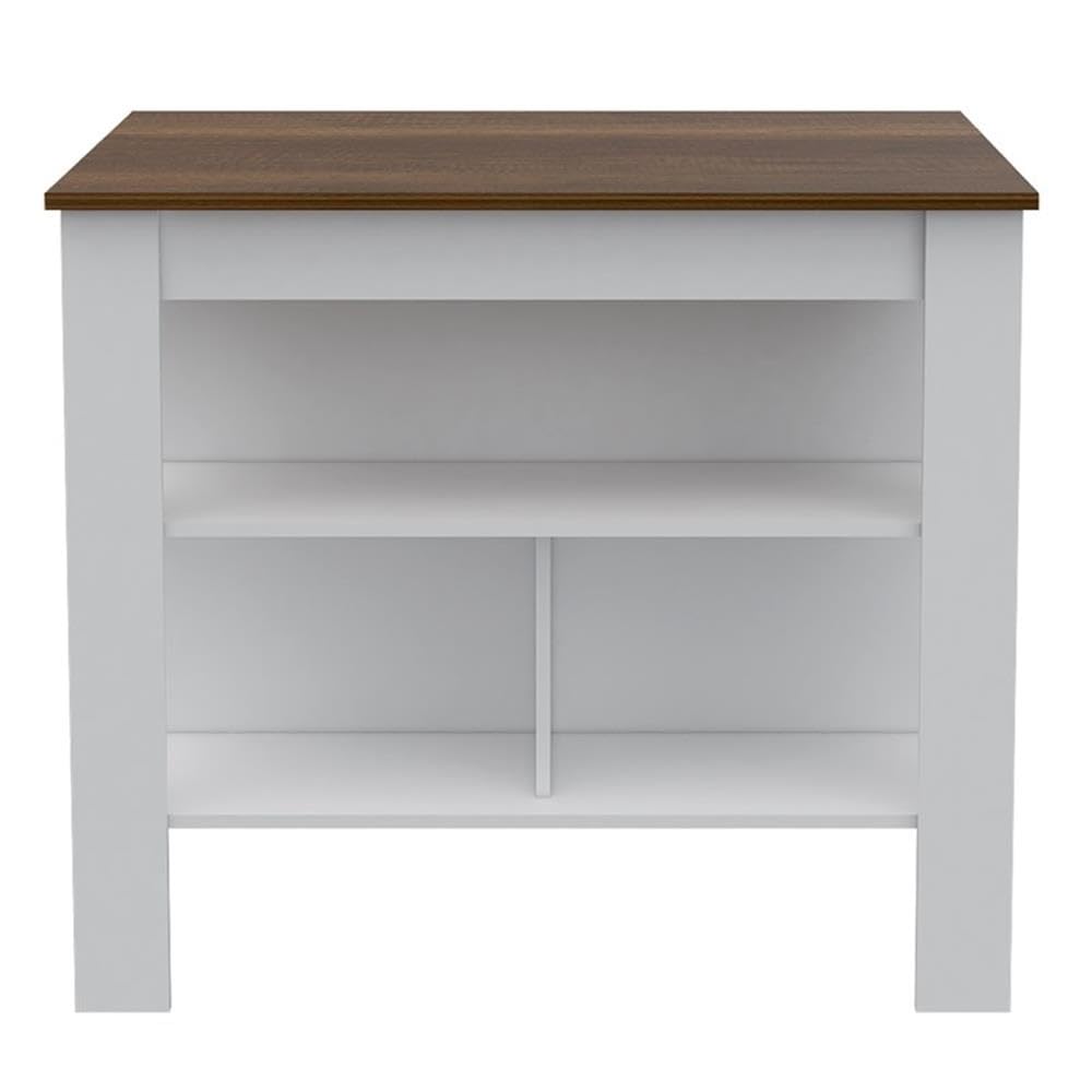 Fm Furniture Caledon Kitchen Set,35.4' H X 40.5' W X 27.5' D,White/Walnut