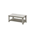 HomeRoots 489974 42 in. Rectangular Coffee Table with Three Shelves Gray - Set of 3