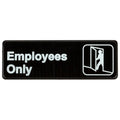 Thunder Group Plis9304Bk 'Employee Only' Information Sign With Symbols, 9 By 3-Inch (Quantity: 2)