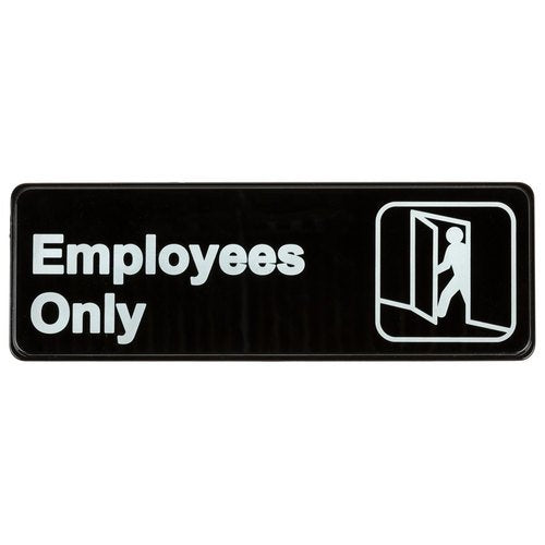 Thunder Group Plis9304Bk 'Employee Only' Information Sign With Symbols, 9 By 3-Inch (Quantity: 2)