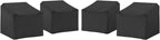 Crosley Furniture Patio Furniture Covers, Waterproof 4-Piece Outdoor Chair Cover Set For Backyard, Black
