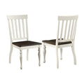 Steve Silver Furniture Joanna Farmhouse Turned Legs, Wire-Brushed Two-Tone Ivory and Mocha Finish, Crafted from Asian Hardwood Solids, Set of 2 Dining Chair, White