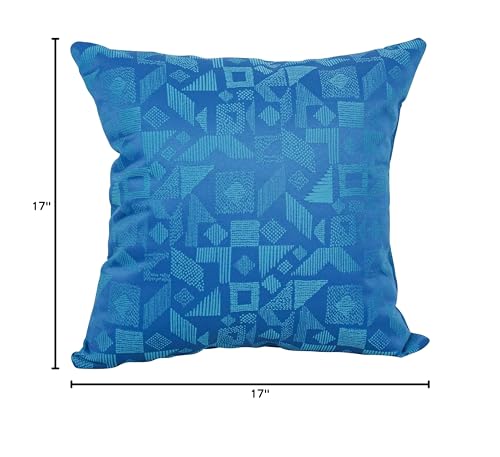 Blazing Needles Square Polyester Jacquard Throw Pillow, 17", Nina Skippe