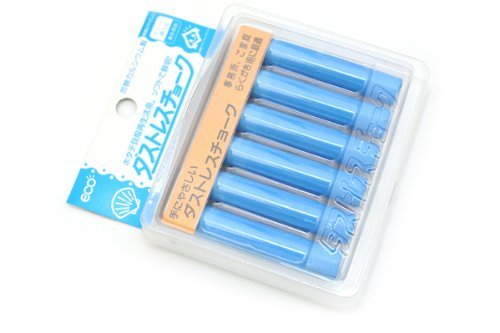 Rikagaku Dustless Chalk, 6-Piece, Blue (Dcc-6-Bu)