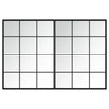 vidaXL Rectangular Wall Mirrors - 2 Pcs Black Metal for Living Room/Bathroom, Easy-Mount, Classic Design, Space-Saving Decor