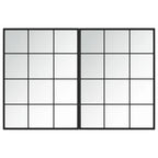 vidaXL Rectangular Wall Mirrors - 2 Pcs Black Metal for Living Room/Bathroom, Easy-Mount, Classic Design, Space-Saving Decor