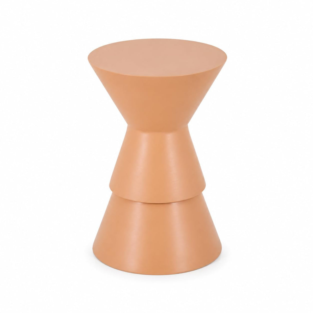 Rare Crafters Wooden Side Table | Modern Hourglass Design Accent Table | Minimalist Round Top End Table For Living Room, Bedroom