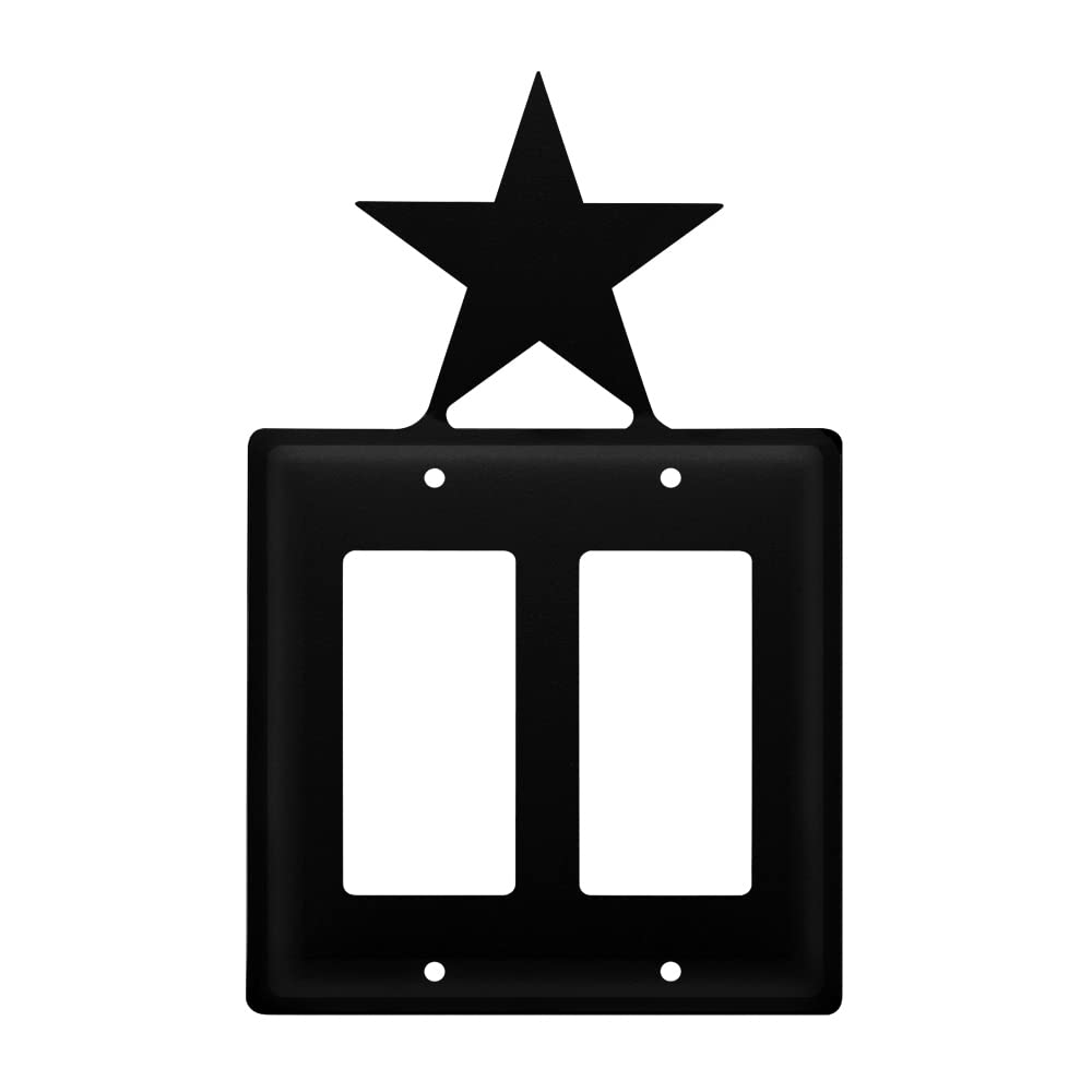 Village Wrought Iron Star Double GFCI Cover