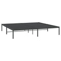 vidaXL Classic Metal Bed Frame 76"x79.9" in Black Steel - Sturdy Industrial Design with Metal Slats, Center Legs and Box Storage Space