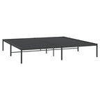 vidaXL Classic Metal Bed Frame 76"x79.9" in Black Steel - Sturdy Industrial Design with Metal Slats, Center Legs and Box Storage Space