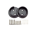 QCAA Heavy Duty Solid Metal Closet Rod Socket Set, 1-3/8  , Matte Black, 1 Pair, Made In Taiwan