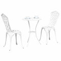 vidaXL Garden Bistro Set 3 pcs White Aluminium