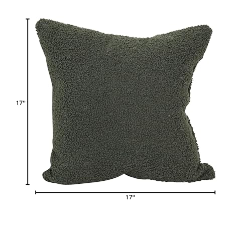Blazing Needles Square Faux Fur Throw Pillows, 17", Turell Army 2 Count
