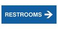 Signs Bylita Basic Restrooms Right Arrow Directional Sign - Durable Material | Strong Adhesive Tape (Blue) - Large (1 Pack)