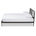 Baxton Studio Dora Modern and Contemporary Industrial Black Finished Metal Queen Size Platform Bed