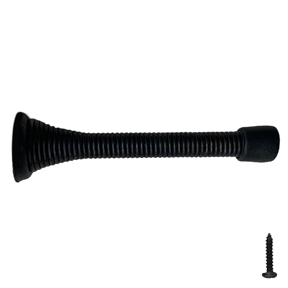Spring Door Stop Wall Protector With Rubber Tip - Matte Black Spring Door Stoppers 20-Pack - Design House, 188193